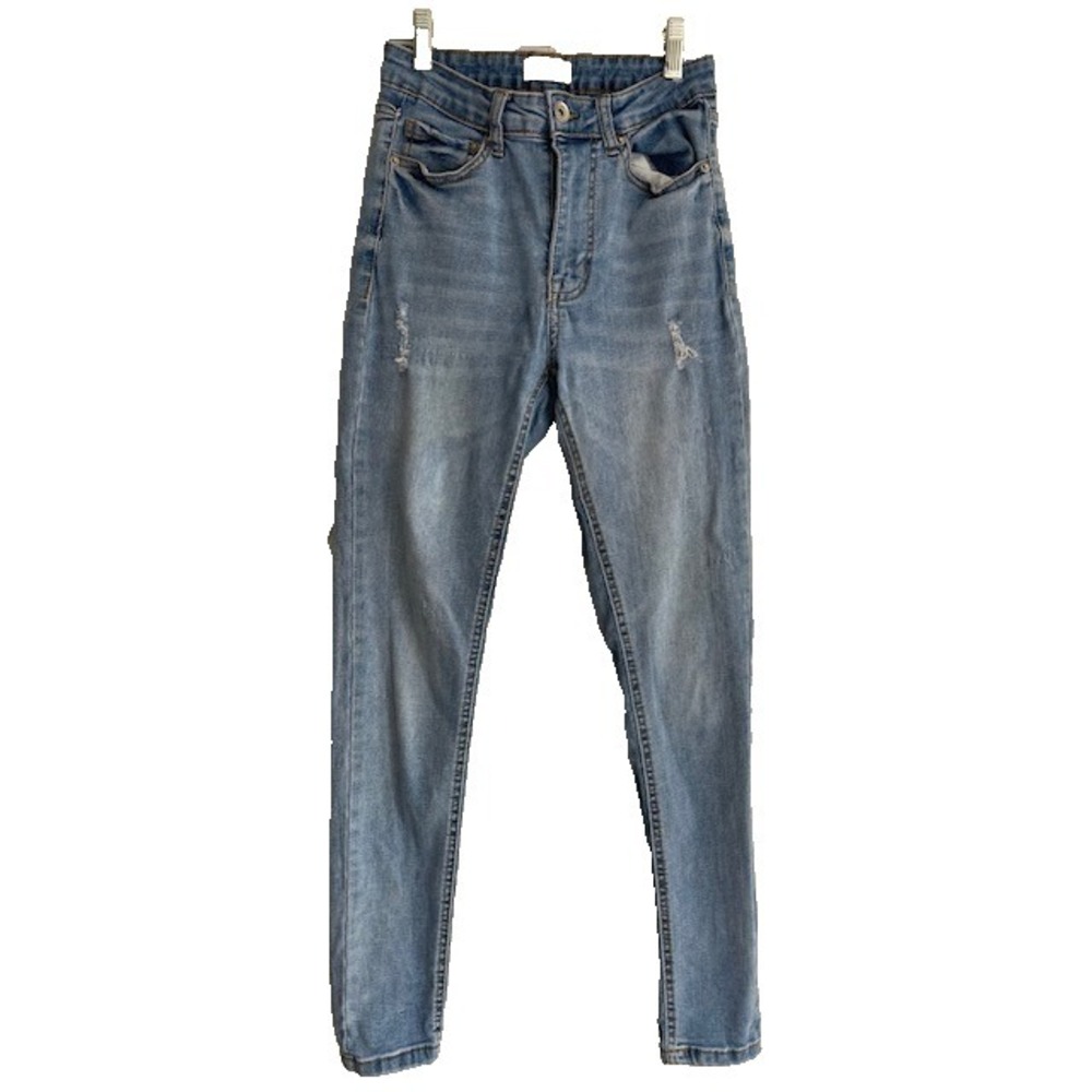 Skinny Fries Distressed Skinny Women's size 5 Light Wash Blue Denim Jeans